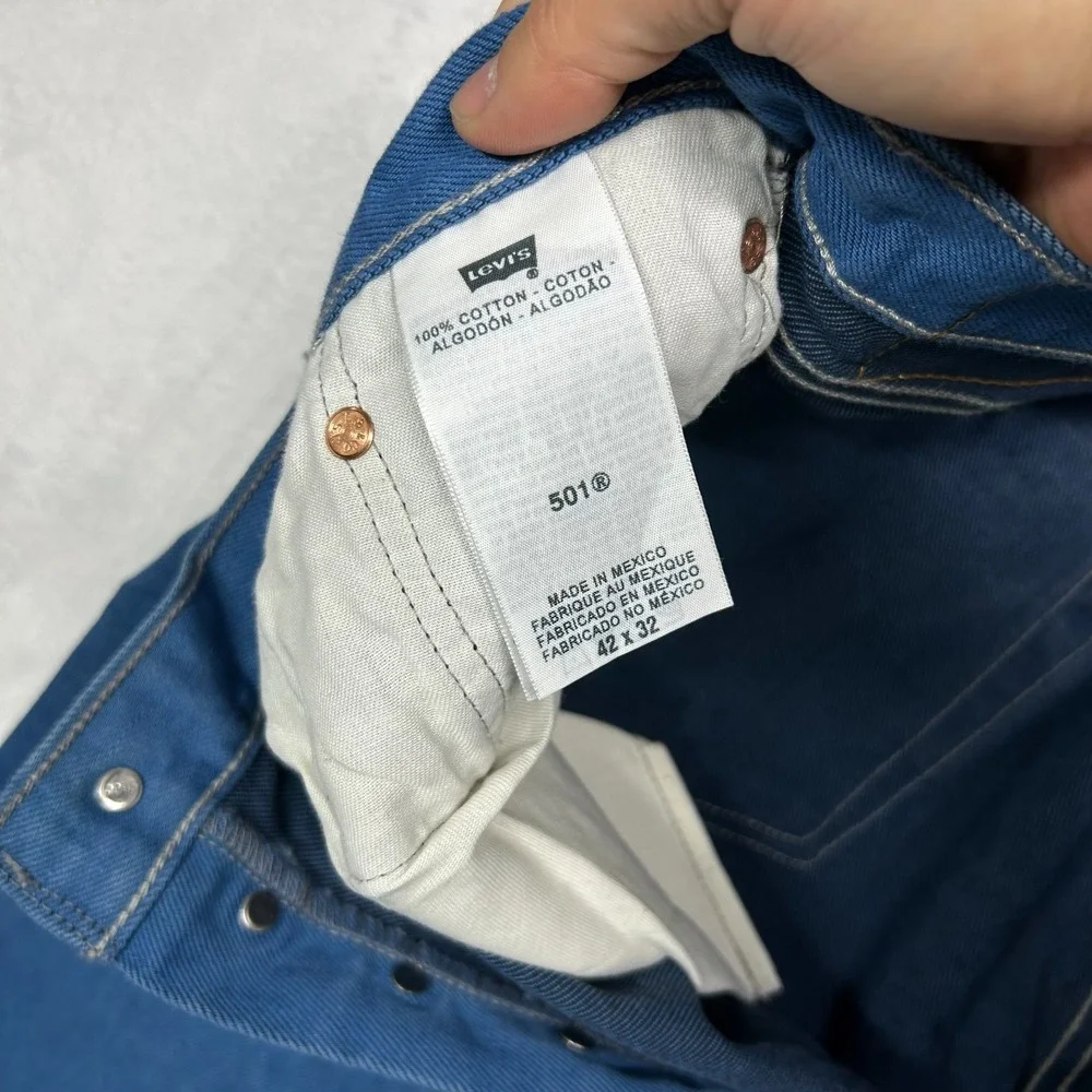 Levi's 501 Jeans Men's‎ Blue Denim High Rise Classic Straight Button Fly - 40X30
